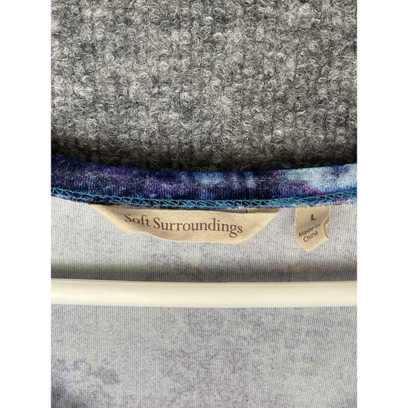 Soft Surroundings Velvet Dress Women's Large Maxi Blue and Purple Long Sleeve - Picture 5 of 15